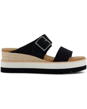 TOMS Diana Mule Buckle Wedge Sandal - Black
