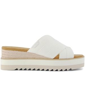 TOMS Diana Mule Wedge Sandal - White