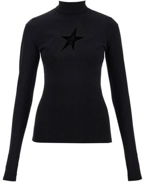 Mugler Long-Sleeved Star Top For - Black