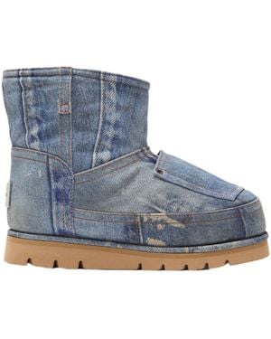 Acne Studios Low Boots Printed Leather - Blue