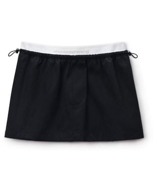 Alexander Wang Mid-Rise Mini Logo Elastic Skirt - Black