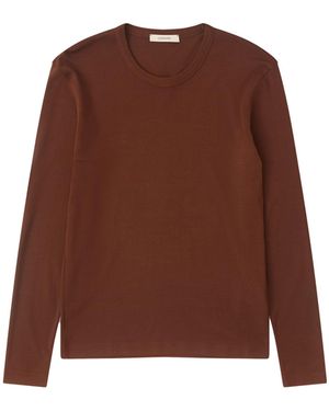 Lemaire Rib Long Sleeve Top (Brunette) - Brown