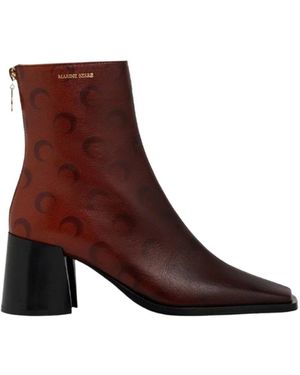 Marine Serre Airbrushed Crafted Ankle Leather Boots () - Brown