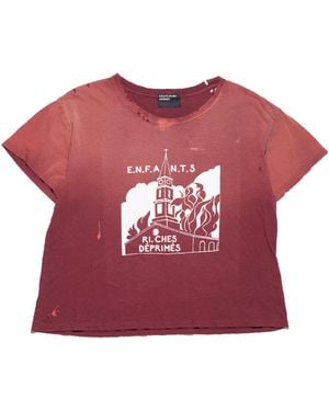Enfants Riches Deprimes Burning Church T-Shirt - Red