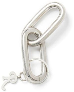 Raf Simons Earring W/2 Chain Shackles () - White