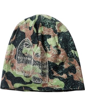 Who Decides War Flame Camo Knit Hat - Green