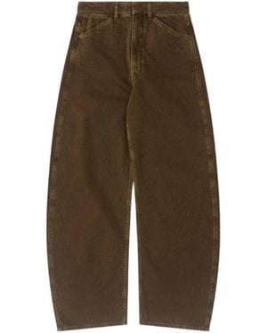 Lemaire High Waisted Curved Pants (Moss) - Brown