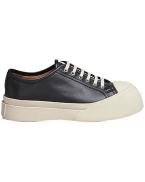 Marni Pablo Leather Platform Sneakers - Black