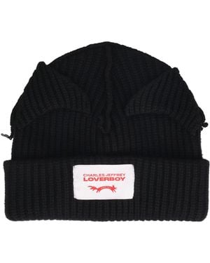 Charles Jeffrey Supersized Chunky Ears Beanie - Black