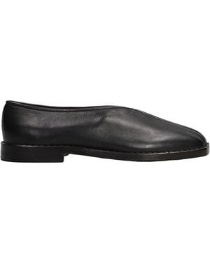 Lemaire Flat Piped Slippers - Black