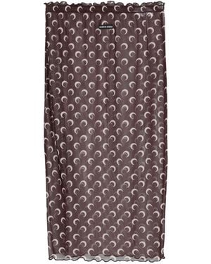 Marine Serre Recycled Moon Mesh Midi Skirt - Brown
