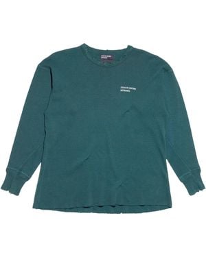 Enfants Riches Deprimes Classic Logo Distressed Thermal Long Sleeved - Green