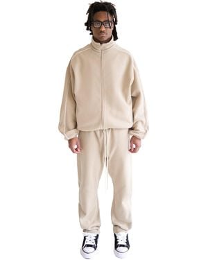 Fear Of God Modern Fit Fleece Track Jacket - Natural