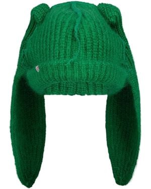 Charles Jeffrey Mohair Chunky Rabbit Beanie - Green