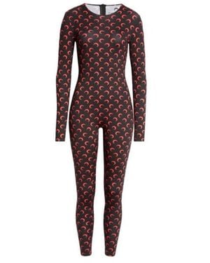 Marine Serre Moon Printed Jersey Catsuit - Red