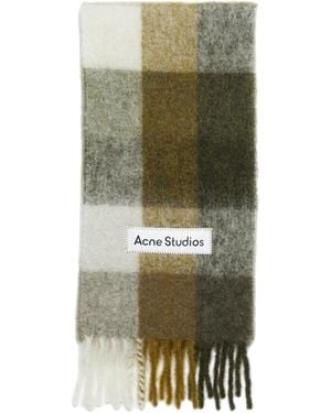 Acne Studios Mohair Checked Scarf - Green