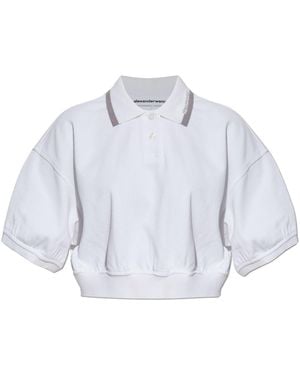 Alexander Wang Short Loose-Fit Polo - Blue