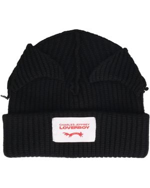 Charles Jeffrey Supersized Chunky Ears Beanie - Black