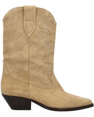 Isabel Marant Duerto Embossed Western Boots - Natural