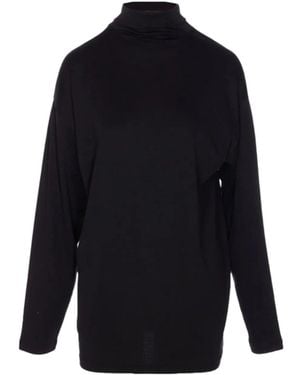 Lemaire Relaxed Mock Neck T-Shirt - Blue