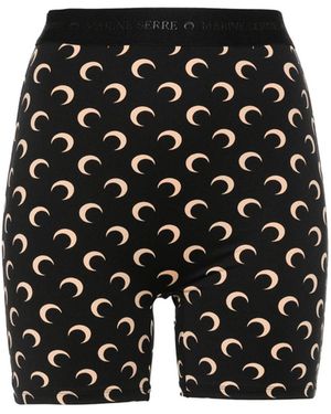 Marine Serre Moon Printed Jersey Biker Shorts - Black