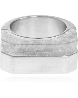 Rick Owens Double Crystal Hollywood Ring - White