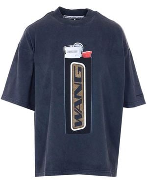 Alexander Wang Short Sleeve Tee W/ Lighter Graphic - Blue