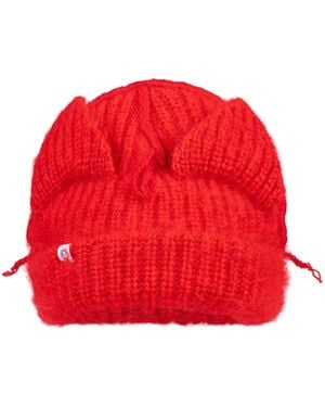 Charles Jeffrey Mohair Chunky Ears Beanie - Red