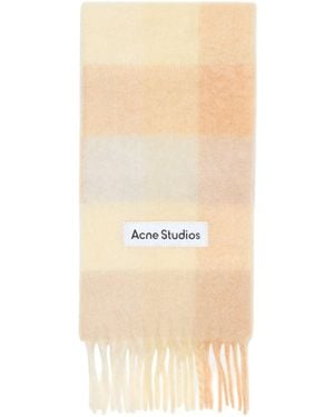Acne Studios Mohair Checked Scarf - Natural
