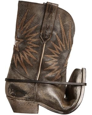 Golden Goose Low Wish Star Boots - Brown
