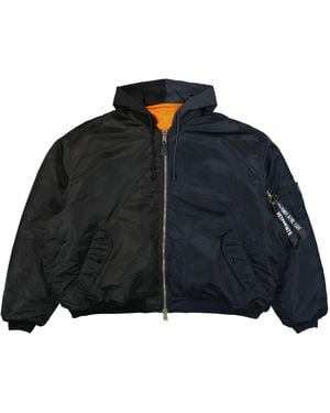 Vetements Split Hooded Bomber Jacket - Black