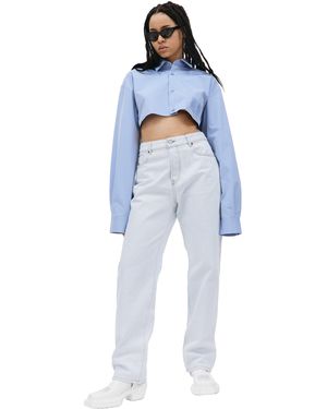 VTMNTS Cropped Barcode Shirt - Blue