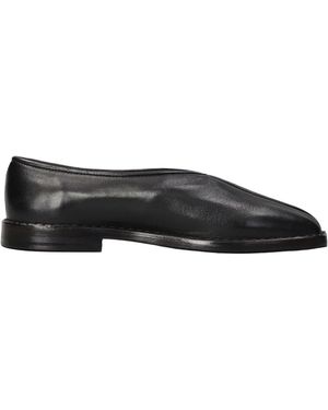 Lemaire Flat Piped Slippers - Black