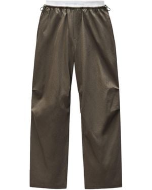 Alexander Wang Mid-Rise Logo Elastic Pants W/ Articulated Knee - Gray