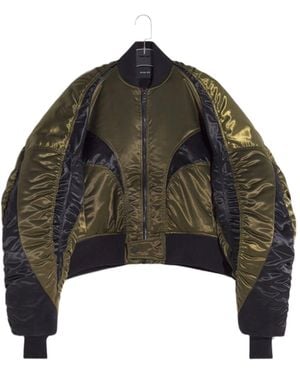 Mugler Satin Bomber Jacket - Black