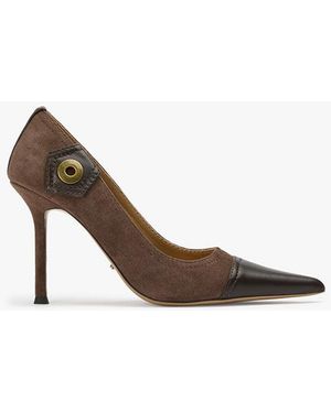 Tony Bianco Nessa Espresso Suede/Choc Dress Shoe - White
