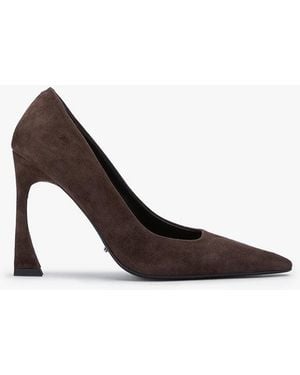 Tony Bianco Swish Espresso Suede Dress Shoe - White