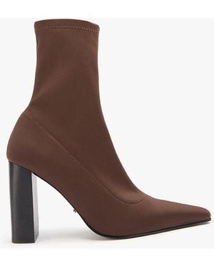 Tony Bianco Fiddy Choc Lycra Dress Boot Ankle - Brown
