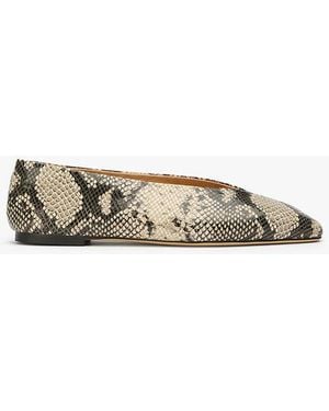Tony Bianco Brash Ecru Snake Casual Flat - White