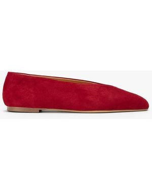 Tony Bianco Brash Scarlet Suede Casual Flat - Red