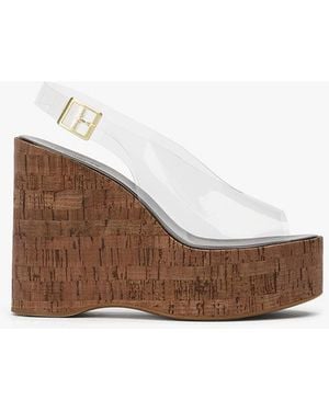 Tony Bianco Valerie Clear Vinylite Casual Wedge - Brown