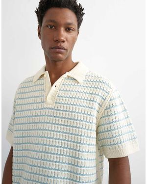 TOPMAN Regular Fit Machine Crochet Polo - White