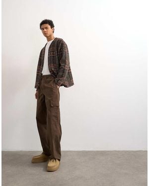 TOPMAN Barrel Cargo Trouser - Brown