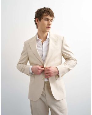 TOPMAN Linen Rich Blazer - Natural