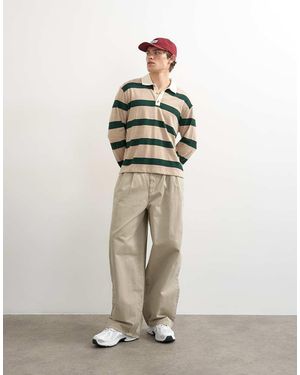 TOPMAN Baggy Fit Trousers With Pleats - Blue