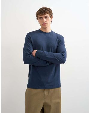 TOPMAN Lightweight Long Sleeve Tee - Blue