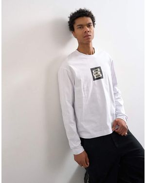 TOPMAN Relaxed Fit Long Sleeve T-Shirt With Studio Print - White