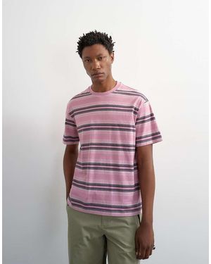 TOPMAN Relaxed Fit Striped T-shirt - Red