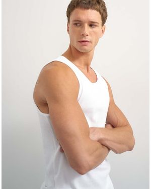 TOPMAN Rib Singlet - White