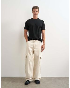 TOPMAN Rigid baggy Fit Jean With Side Pockets - White